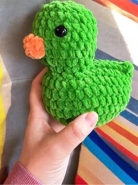 Handmade Crochet Plush Duck—green